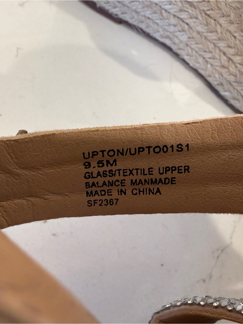 Steve Madden Tan Espadrille Wedges with Silver Crystal Straps - Picture 4 of 5